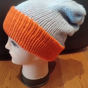 Wendemütze, Hellblau/Orange