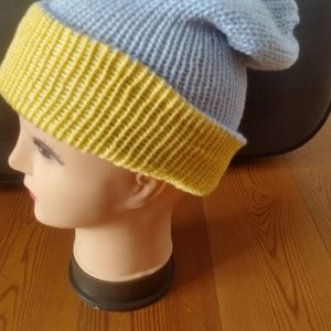 Wendemütze, Gelb/Hellblau