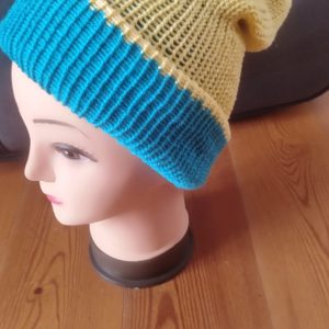 Wendemütze, Blau/Gelb